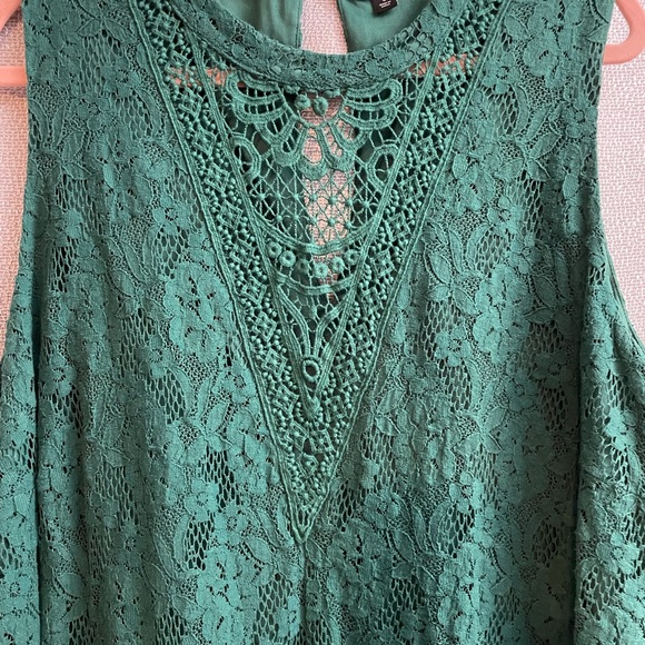 Torrid Green Lace Hi Neck Trapeze Dress 6X - Picture 7 of 9